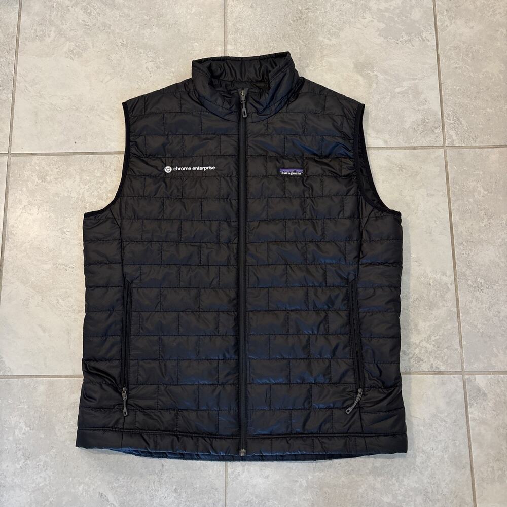 Patagonia Nano Puff Vest Mens Size XL PrimaLoft With Logo Black Full Zip